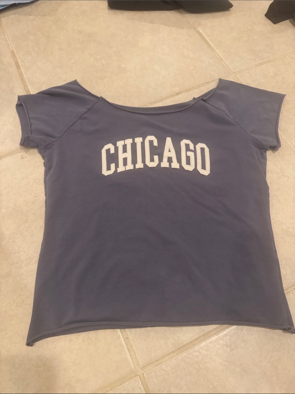 Brandy Melville John Galt Blue Chicago off the shoulder Tee